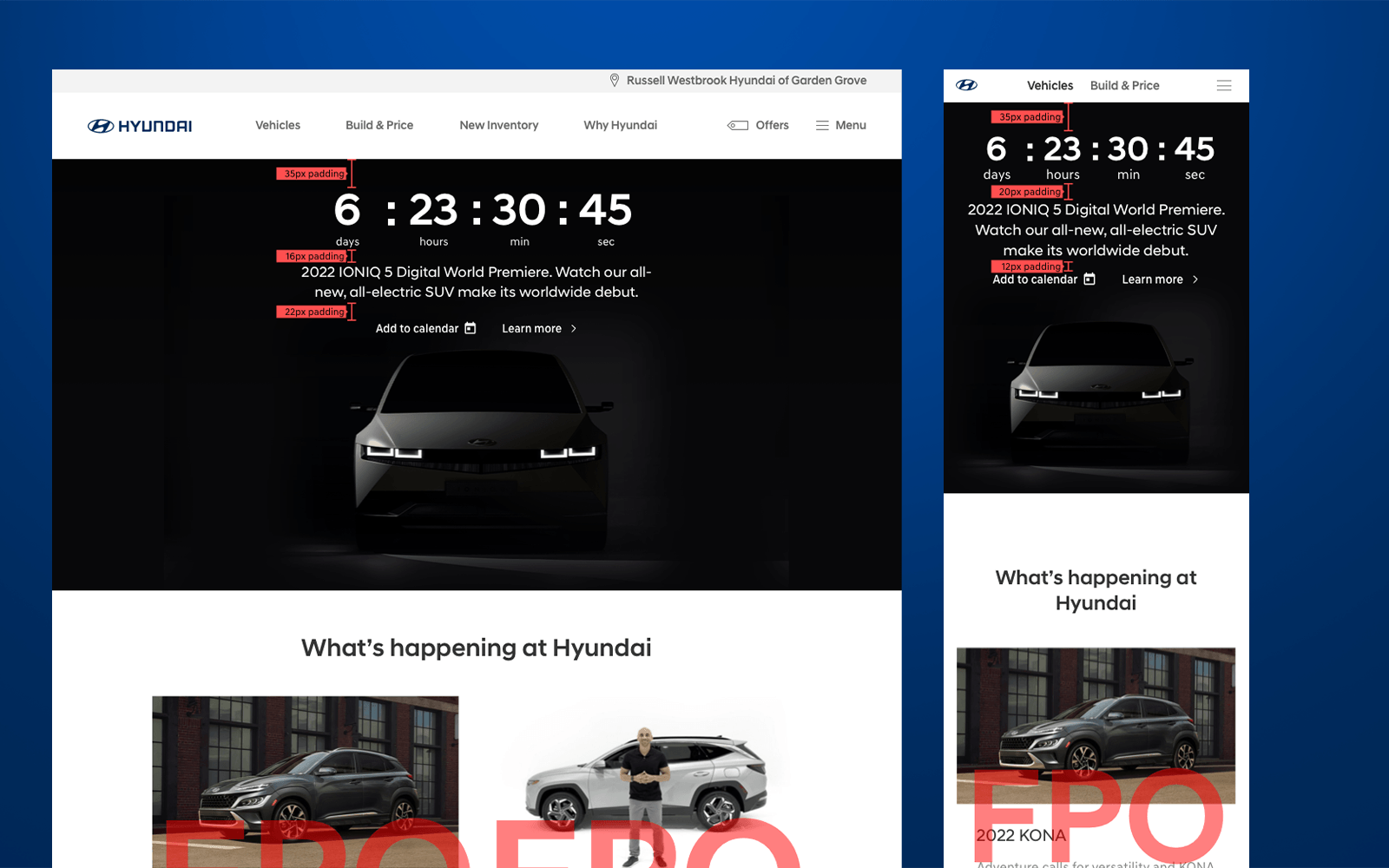 Hyundai pixel perfect hand-off documentation