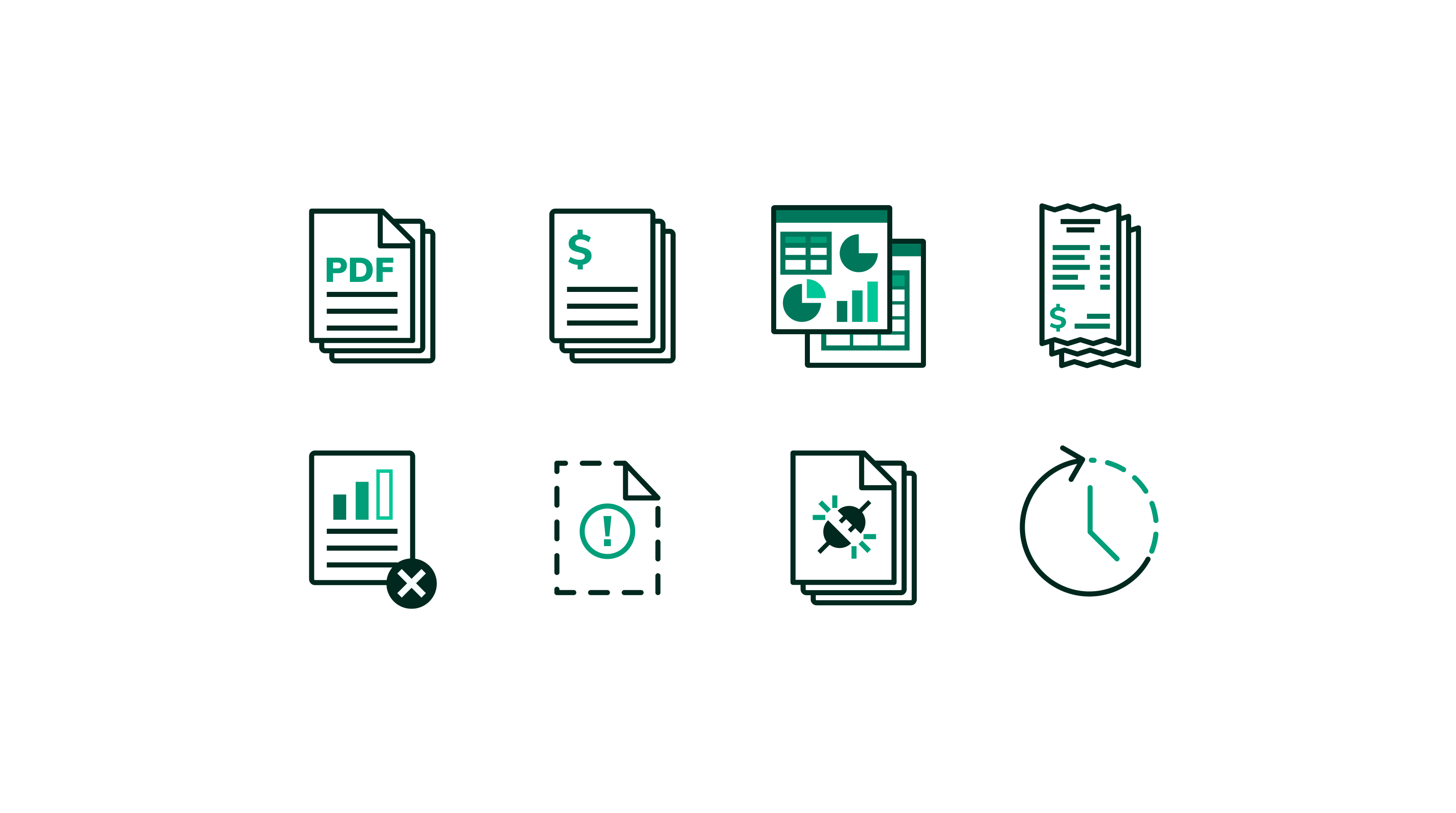 Valid8 icon illustrations for infographic